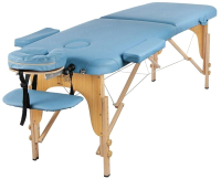 Массажный стол Atlas Sport Складной 2-с 70см (светло-голубой/деревянный) - 