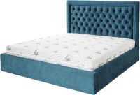 Двуспальная кровать KRONES Афина 160 (велюр темно-бирюзовый) - 