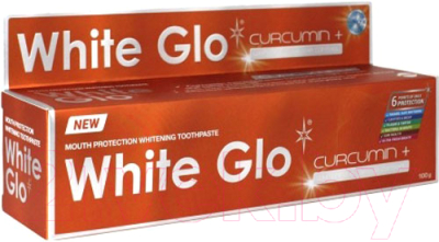 Зубная паста White Glo Отбеливающая с куркумином (100г)
