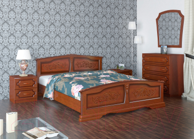 Полуторная кровать Bravo Мебель Ева 140x200 (орех)