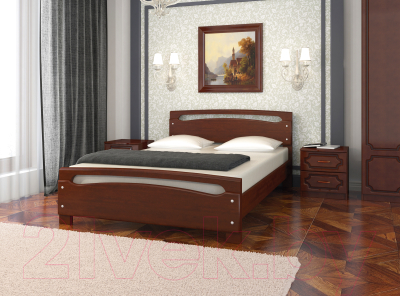 Полуторная кровать Bravo Мебель Паола 2 140x200 (орех)