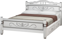 Полуторная кровать Bravo Мебель Эрика 5 120x200 с 2-мя ящиками (белый жемчуг) - 