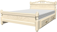 Полуторная кровать Bravo Мебель Эрика 5 120x200 с 2-мя ящиками (слоновая кость) - 