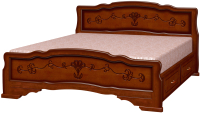 Полуторная кровать Bravo Мебель Эрика 6 120x200 с 2-мя ящиками (орех) - 