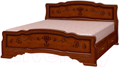 Полуторная кровать Bravo Мебель Эрика 6 120x200 с 2-мя ящиками (орех)
