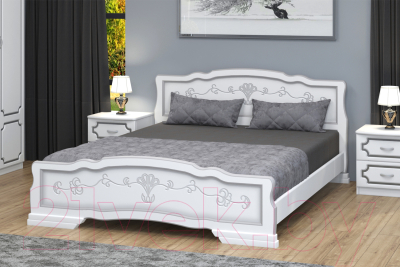 Полуторная кровать Bravo Мебель Эрика 6 140x200 (белый жемчуг)