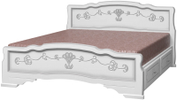 Двуспальная кровать Bravo Мебель Эрика 6 160x200 с 2-мя ящиками (белый жемчуг) - 