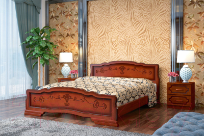Двуспальная кровать Bravo Мебель Эрика 6 160x200 (орех)