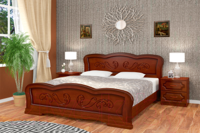Двуспальная кровать Bravo Мебель Эрика 8 160x200 (орех)