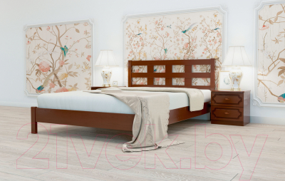 Двуспальная кровать Bravo Мебель Эстери 4 160x200 (орех)