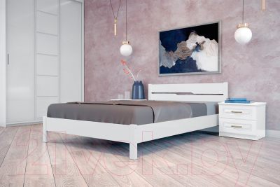 Двуспальная кровать Bravo Мебель Эстери 5 160x200 (белый античный)