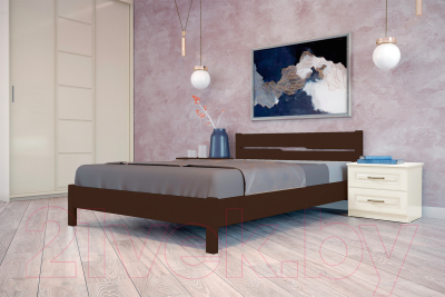 Двуспальная кровать Bravo Мебель Эстери 5 160x200 (орех)