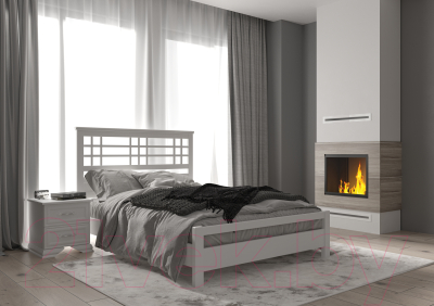 Двуспальная кровать Bravo Мебель Амира 160x200 (белый античный)