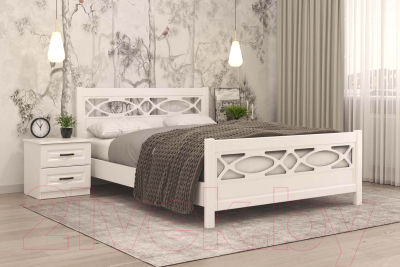 Полуторная кровать Bravo Мебель Трея 120x200 (белый античный)
