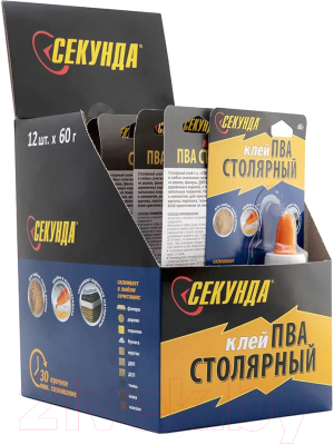 Изображение товара Клей Секунда Столярный 403-073 (60г, шоу-бокс)