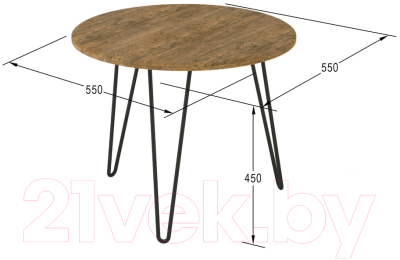 Журнальный столик Мебелик Рид 430 (дуб американский/черный)