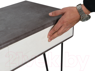 Консольный столик Мебелик Телфорд (серый бетон/белый бетон)
