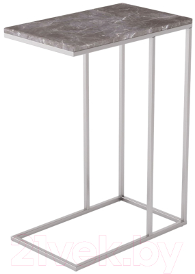 Приставной столик Мебелик Агами (серый мрамор/хром)