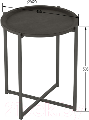Журнальный столик Мебелик Бьерн (черный лофт/черный)