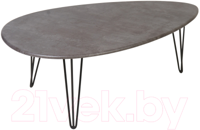 Журнальный столик Мебелик Шеффилд (серый бетон/черный)