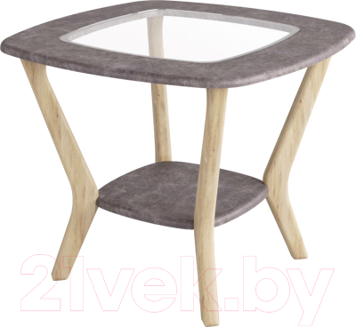 Журнальный столик Мебелик Мельбурн (серый бетон/дуб сонома)