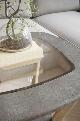 Журнальный столик Мебелик Мельбурн (серый бетон/дуб сонома)