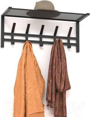 Изображение товара Вешалка для одежды ЗМИ Торонто 21 с полкой / ВСПТ21 (черный)