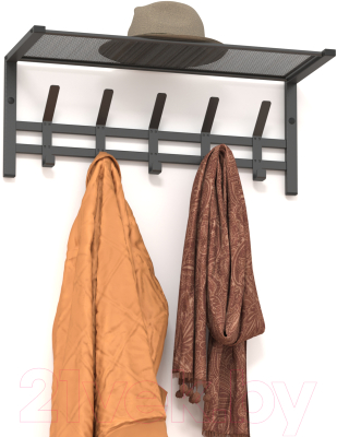 Изображение товара Вешалка для одежды ЗМИ Торонто 21 с полкой / ВСПТ21 (графит)