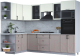 Кухонный гарнитур Интерлиния Тренд 1.68x2.8 ВТ левая (луна/белый/серый каспий) - 