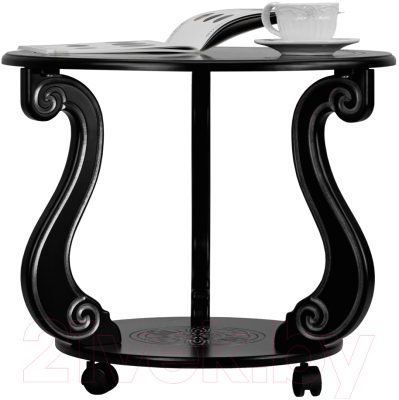 Журнальный столик Мебелик Грация С на колесах (темно-коричневый)