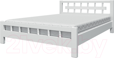 Полуторная кровать Bravo Мебель Николь 140x200 (белый античный)