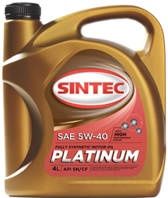 Моторное масло Sintec Platinum 5W40 SN/SF / 801941 (4л)