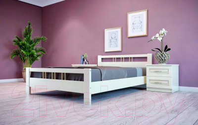 Односпальная кровать Bravo Мебель Эстери 3 90x200 (белый античный)