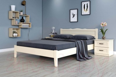 Односпальная кровать Bravo Мебель Эрика 7 90x200 (белый античный)