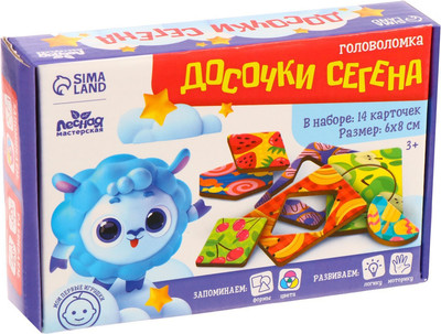 

Развивающая игра, Головоломка. Досочки Сегена с узором / 9172338