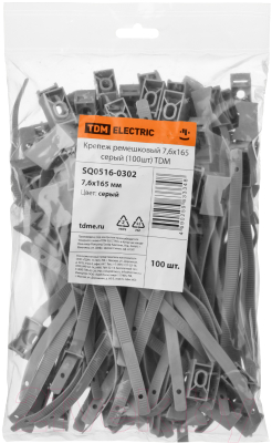 Изображение товара Стяжка для кабеля TDM 7.6x165 / SQ0516-0302 (100шт, серый)