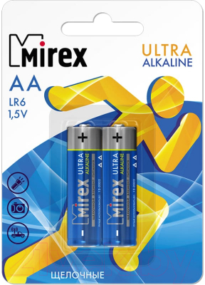 Комплект батареек Mirex AA LR6 / 23702-LR6-E2 (2шт)