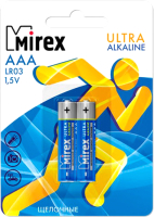Комплект батареек Mirex AAA LR03 / 23702-LR03-E2 (2шт) - 