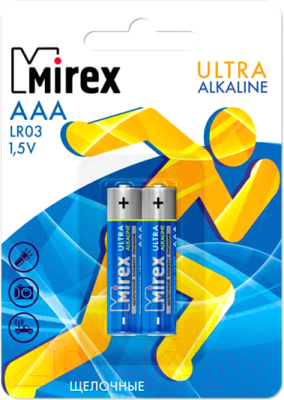 Комплект батареек Mirex AAA LR03 / 23702-LR03-E2 (2шт)