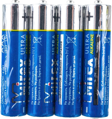 Комплект батареек Mirex AAA LR03 / 23702-LR03-S4 (4шт)