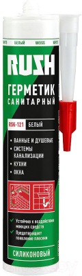 Герметик силиконовый Kudo Rush Санитарный RSK-121 (240мл, белый)