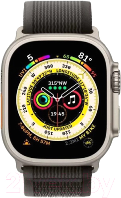 Умные часы Apple Watch Ultra LTE 49mm / MQFX3 (титановый корпус/черно-серый, нейлоновый ремешок M/L)