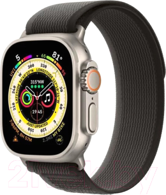 Умные часы Apple Watch Ultra LTE 49mm / MQFX3 (титановый корпус/черно-серый, нейлоновый ремешок M/L)
