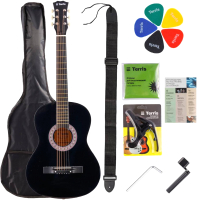 Акустическая гитара Terris TF-038 BK Starter Pack + комплект аксессуаров - 