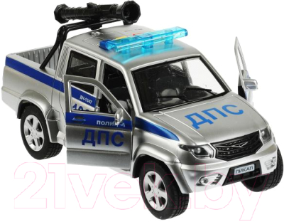 Автомобиль игрушечный Технопарк UAZ Pickup Полиция / PICKUP-22PLPOL-CANSR