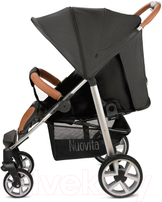 Детская прогулочная коляска Nuovita Corso (черный/серебристая рама)
