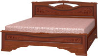 Полуторная кровать Bravo Мебель Ева 3 140x200 с 2-мя ящиками (орех) - 