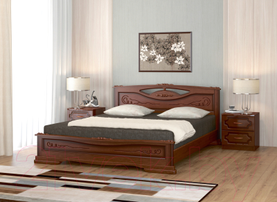 Полуторная кровать Bravo Мебель Ева 3 140x200 (орех)