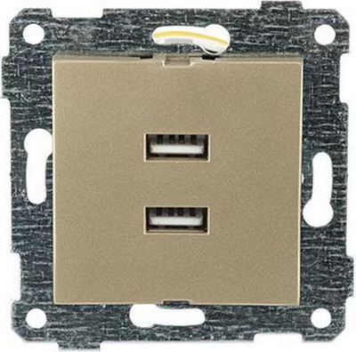 Розетка Mutlusan Rita 2xUSB Type-A 2200-449-0185 (золото доре) - 