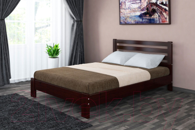 Двуспальная кровать Bravo Мебель Эстери 160x200 (орех темный)